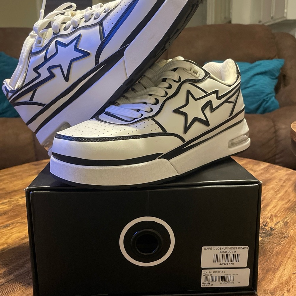 Bape x JJJJound White and Black Sneakers